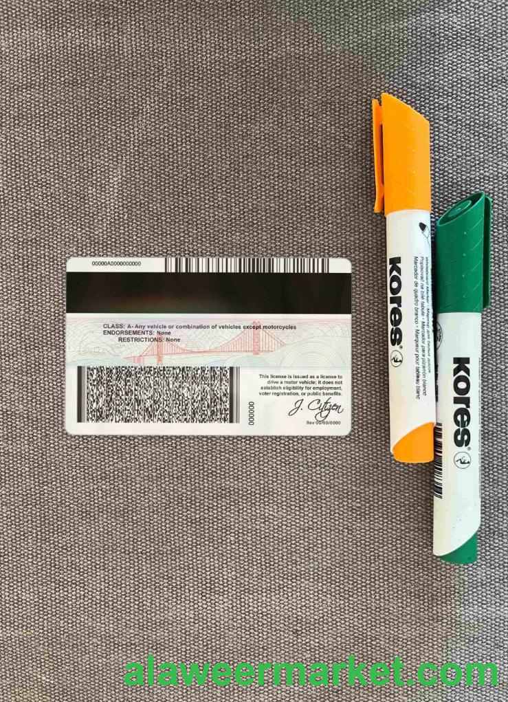 USA California driving license under 21 photolook BACK